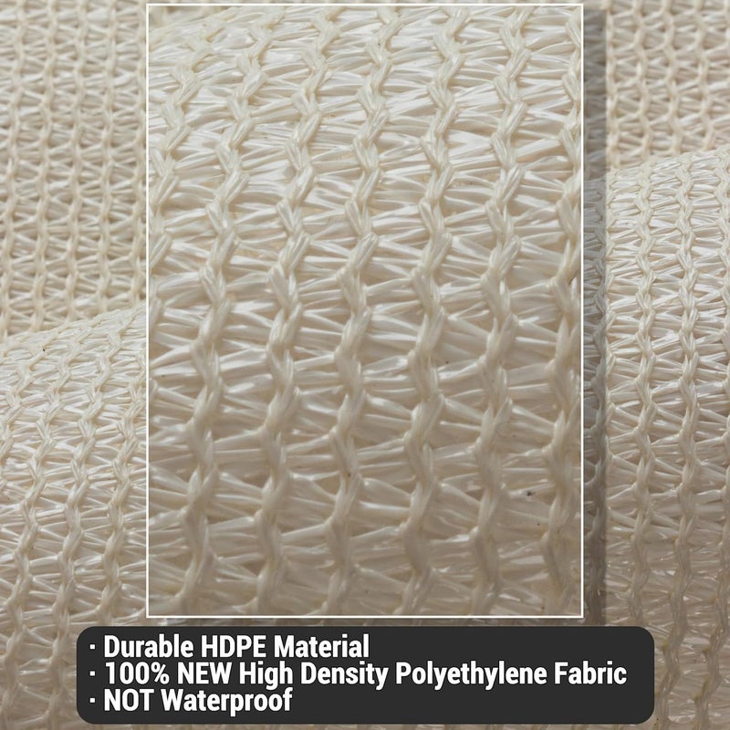 COOLBOYS 10'x 13' شراع ظل الشمس كريمة الزبدة مستطيل حجب الأشعة فوق البنفسجية ظل خارجي مظلة ظل للباحة الحديقة موقف السيارات الفناء السطح البرجولات - Image 2